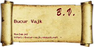 Bucur Vajk névjegykártya